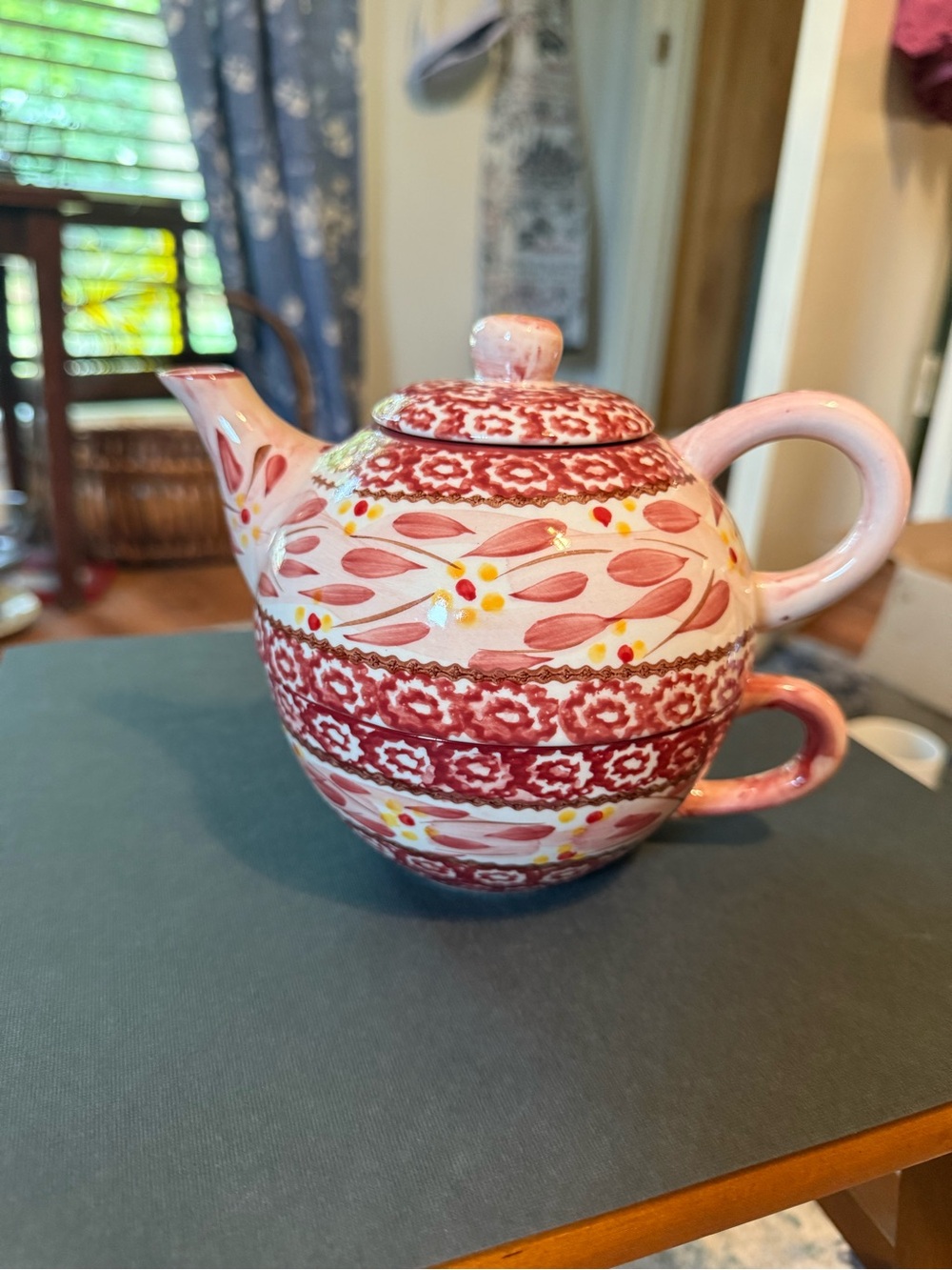 Temp-tations by Tara Pink and Rose Floral Teapot with cup